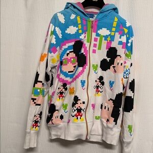 Tokyo Disney Resort Pullover  White Hoodie Mickey Mouse Full Zip